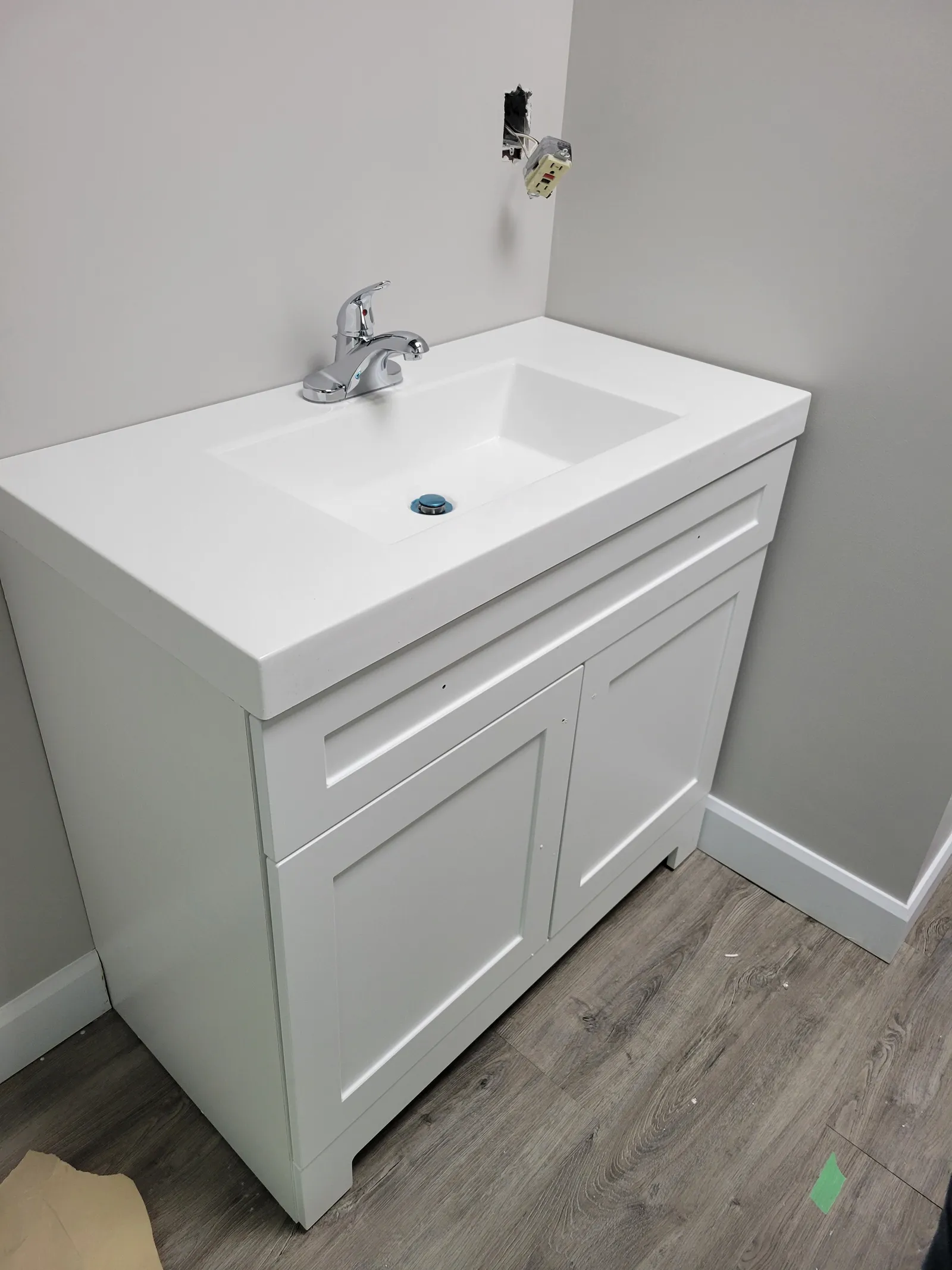 Completed project: a bathroom vanity installation in Stouffville